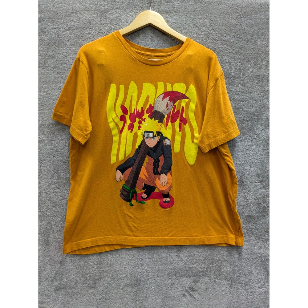 Anime Graphic T-Shirt Mens XL‎ Naruto Shippuden Ripple Junction Mustard Yellow